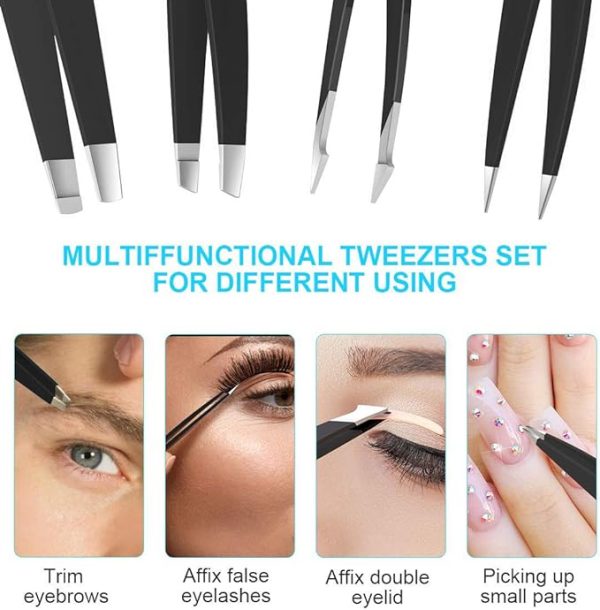 Tweezer Guy - Professional Stainless Steel Tweezers, Best Precision Tweezers for Eyebrows - Ingrown Hair, Splinter, Blackhead & Tick Remover Pack of 4 - Image 5